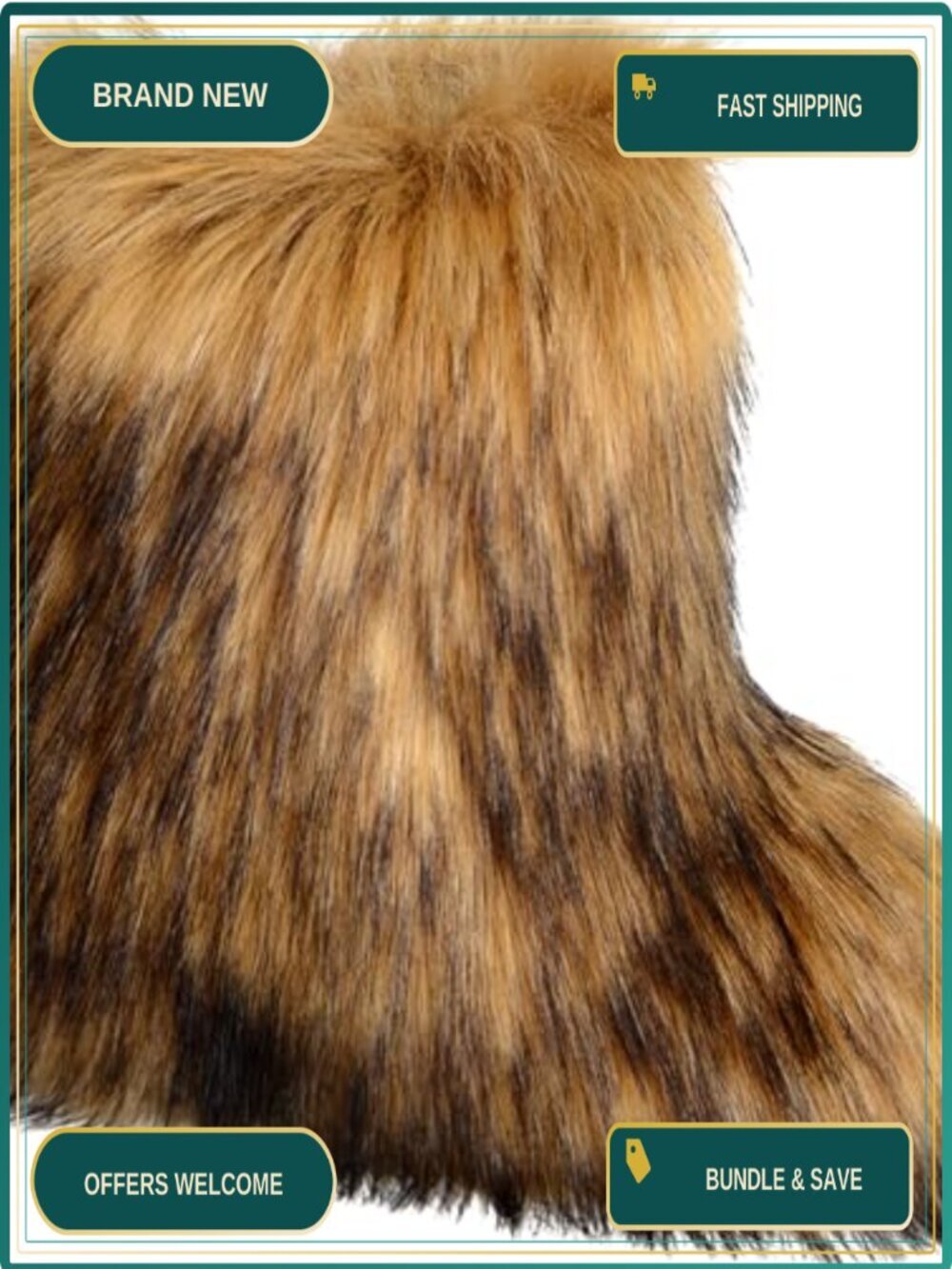 Women's Winter Knee High Faux Fur Boots Fluffy Snow Boots Non-Slip Warm